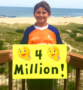 Tanner helped fundraise for Children's Cancer Research Fund's Great Cycle Challenge USA