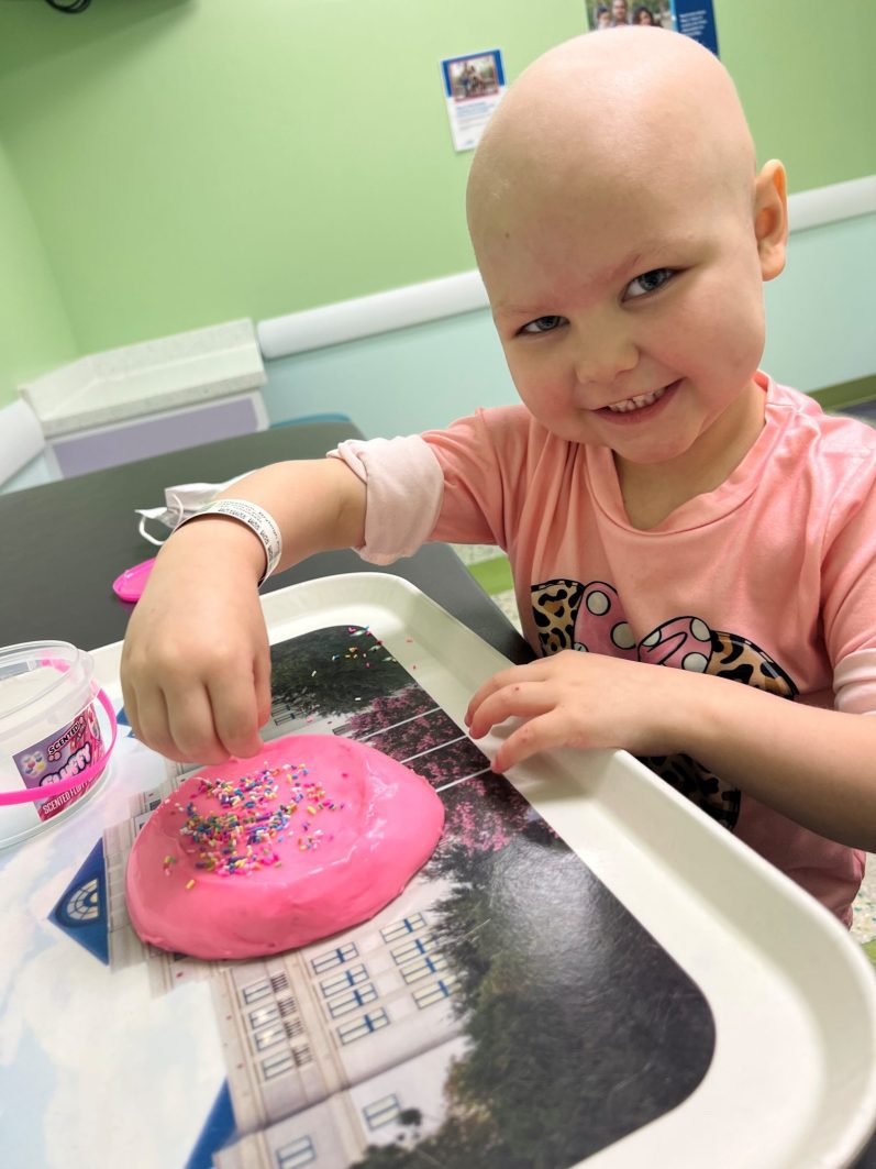 Bryleigh playing with arts and crafts