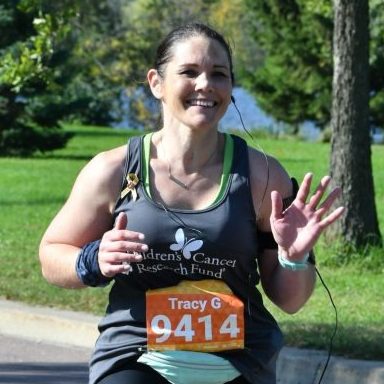 Woman running a marathon to fundraise for CCRF