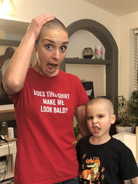 Era posing for a funny picture with her mom